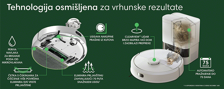 Roomba® 105 Combo Robot + Baza AutoEmpty™ White banner